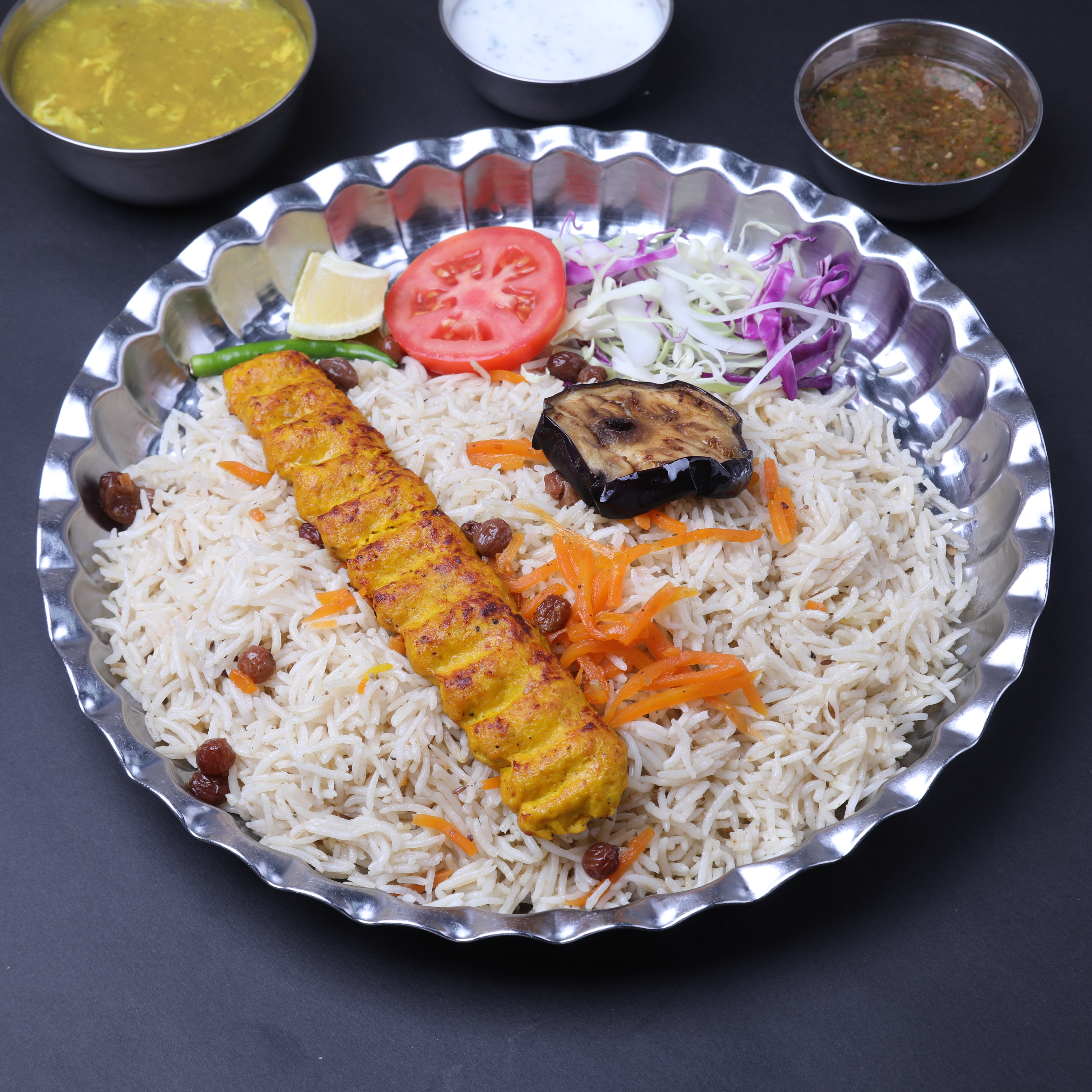 Shami Kabab Chicken + Rice (1x Skewer)